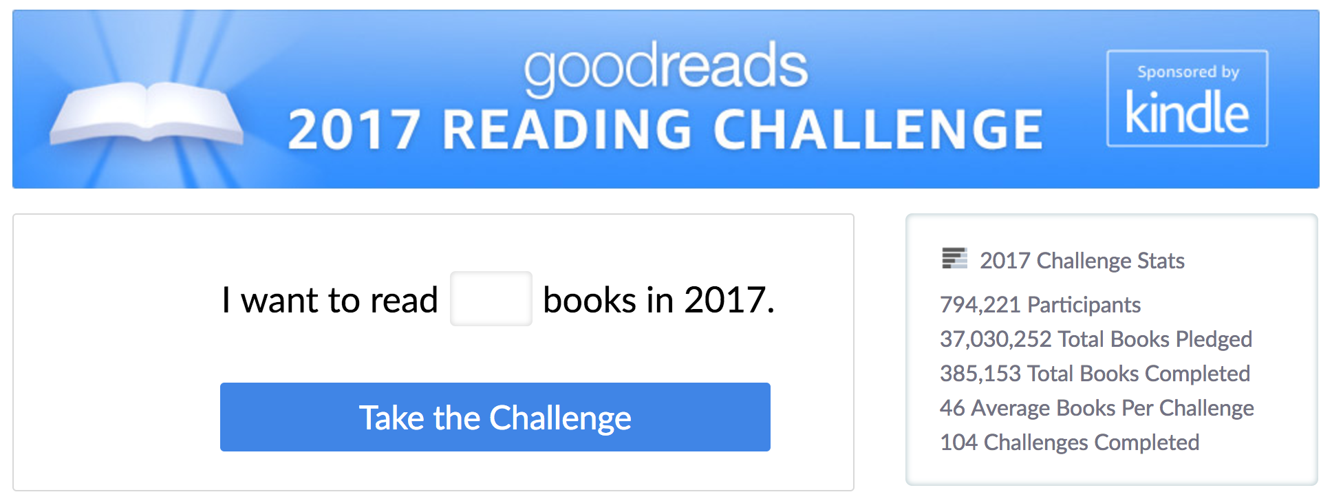 GoodReads 2017 Challenge